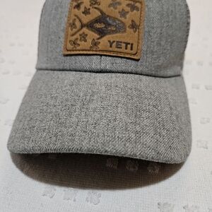 YETI Heather Gray Hat with Brown Patch